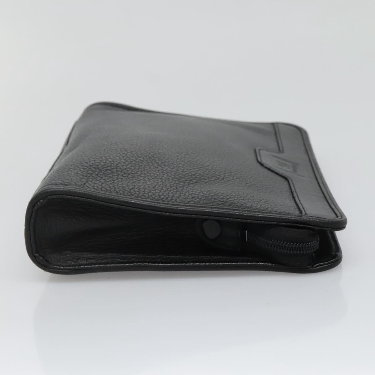 Burberry Zip Clutch Leather, BLACK, LEATHER, Clutche & pouche