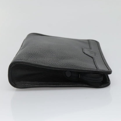 Burberry Zip Clutch Leather, BLACK, LEATHER, Clutche & pouche