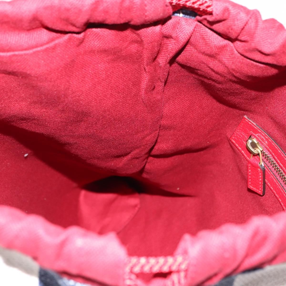 Gucci Logo Drawstring Backpack Striped Canvas, BLUE, CANVAS, Backpack