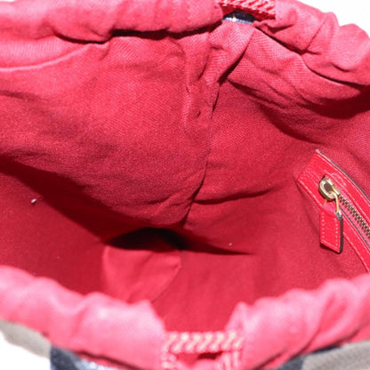 Gucci Logo Drawstring Backpack Striped Canvas, BLUE, CANVAS, Backpack