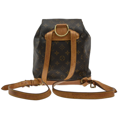 Louis Vuitton Montsouris Backpack Monogram Canvas, BROWN, LEATHER, Backpack