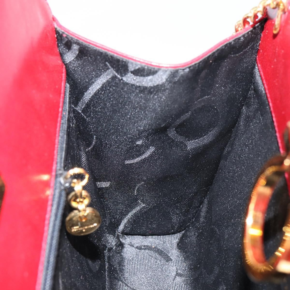 Salvatore Ferragamo Vintage Gancini Chain Shoulder Bag Leather, RED, LEATHER, Shoulder bag