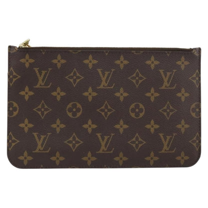 Louis Vuitton Neverfull Pochette Monogram Canvas, BROWN, CANVAS, Clutche & pouche