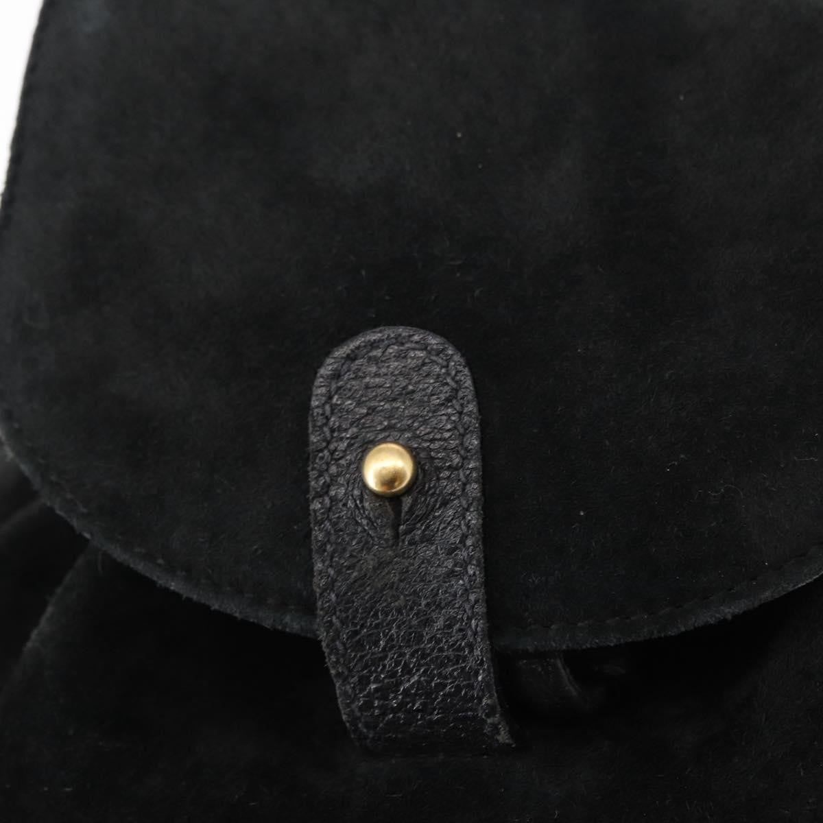 Gucci Vintage Bamboo Backpack Suede, BLACK, SUEDE, Backpack