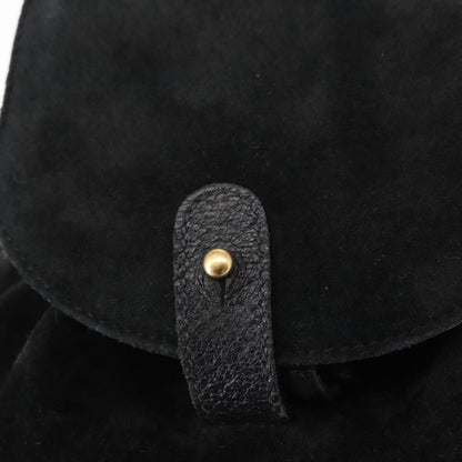 Gucci Vintage Bamboo Backpack Suede, BLACK, SUEDE, Backpack