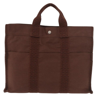 Hermes Fourre Tout Tote Canvas, Brown, Canvas, Tote Bag