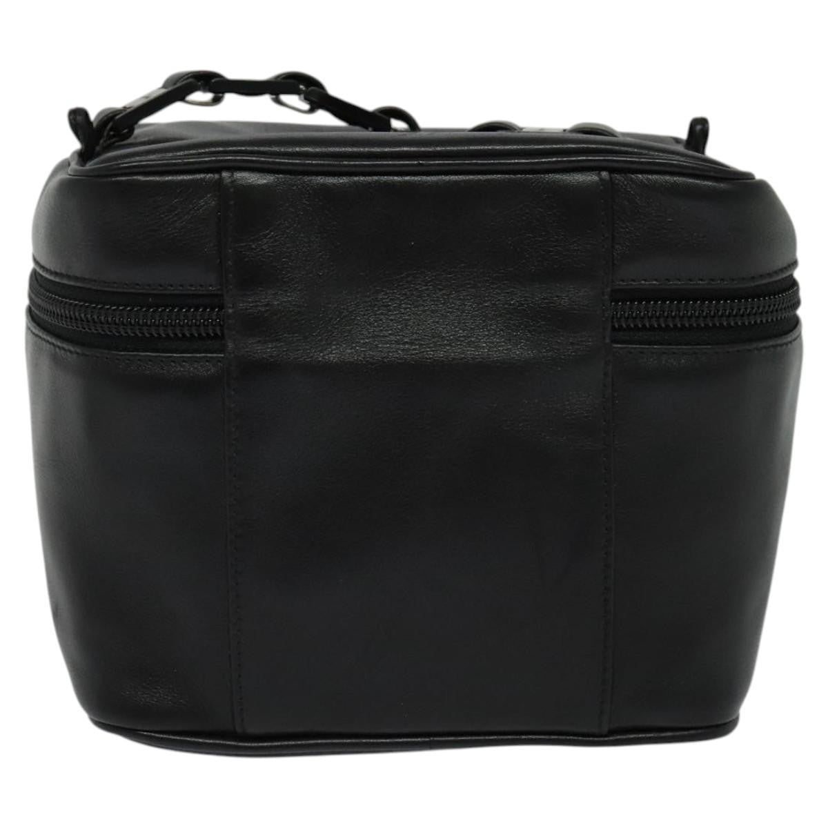 Salvatore Ferragamo Vintage Gancini Pochette Leather, BLACK, LEATHER, Handbag