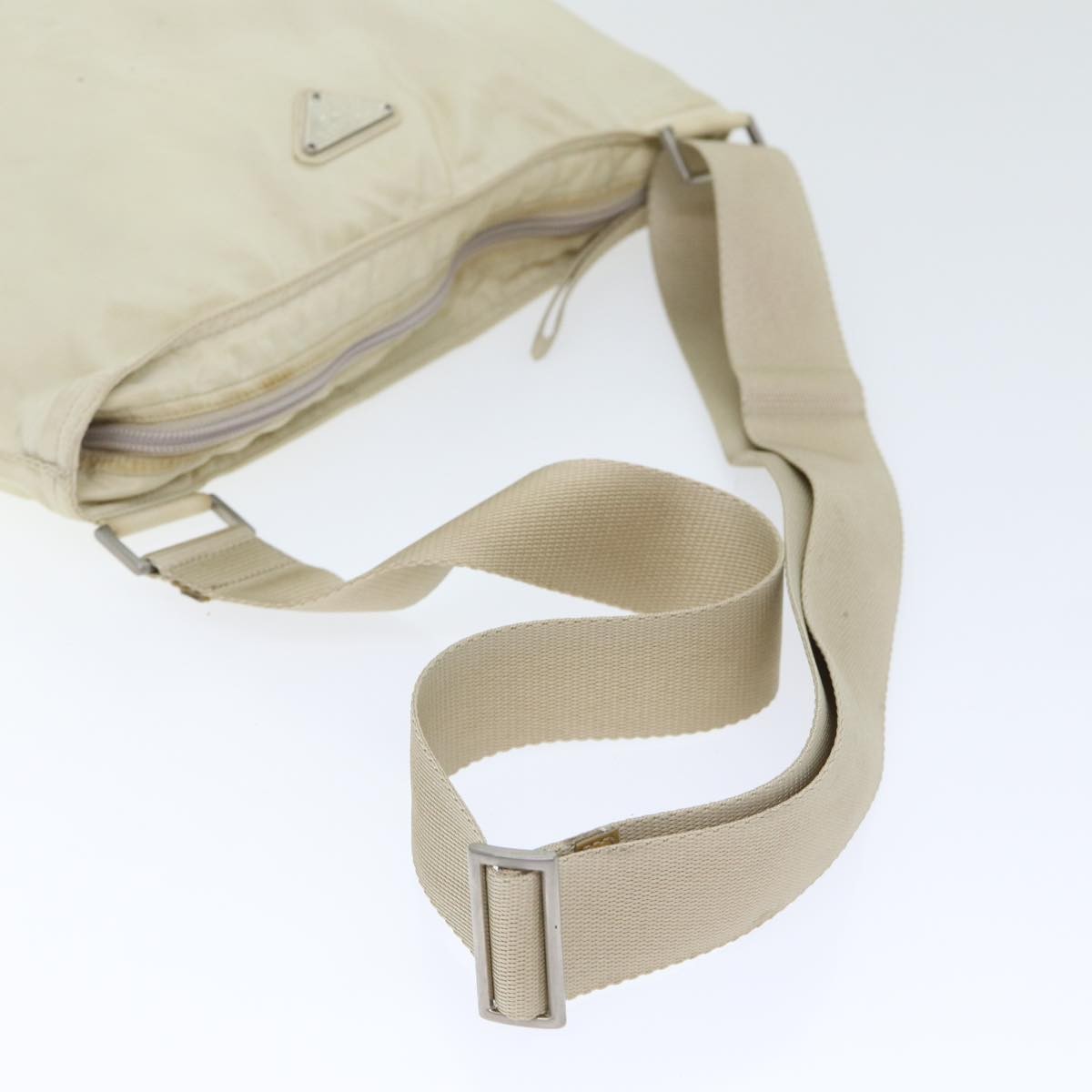 Prada Front Pocket Messenger Bag Tessuto, WHITE, NYLON, Shoulder bag