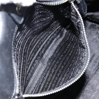 Prada Bow Tote Tessuto with Leather, BLACK, NYLON, Tote bag