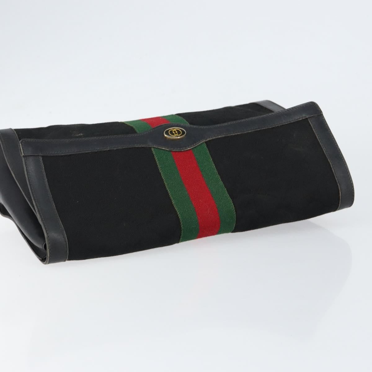 Gucci Sherry line pouch Canvas, BLACK, CANVAS, Clutche & pouche
