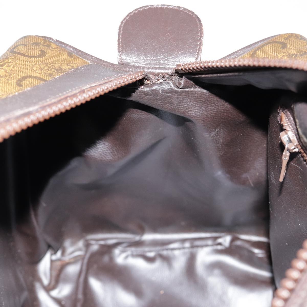 Celine Vintage Macadam Handbag Macadam, BROWN, CANVAS, Handbag