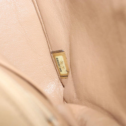 Chanel Vintage Square Classic Single Flap Bag Quilted Lambskin, BEIGE, LEATHER, Shoulder bag