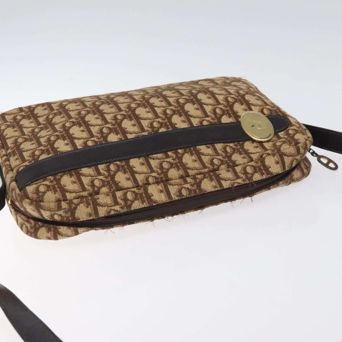 Christian Dior Vintage Trotter Shoulder Bag Canvas, BROWN, CANVAS, Shoulder bag