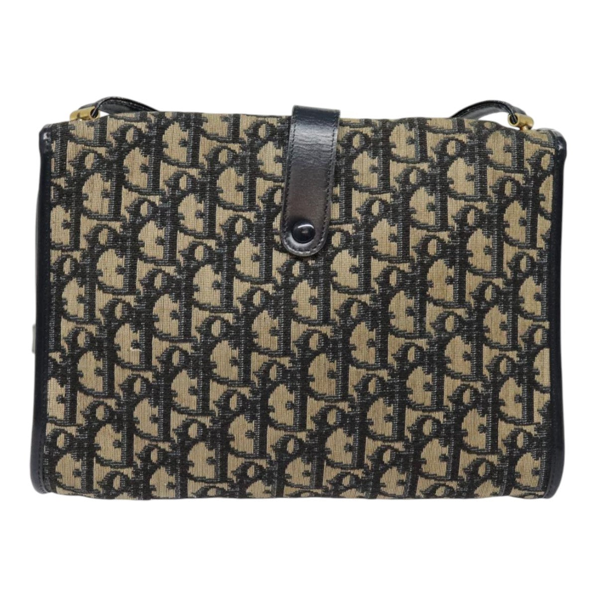 Christian Dior Vintage Flap Crossbody Bag Canvas, NAVY, CANVAS, Shoulder bag