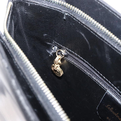 Salvatore Ferragamo Gancini Shoulder Bag Leather, BLACK, LEATHER, Shoulder bag