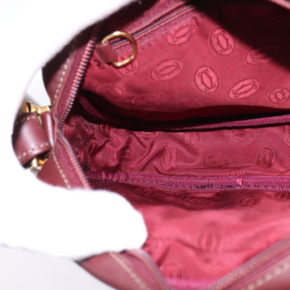 cartier Must de Cartier Shoulder Bag Leather, BURGUNDY, LEATHER, Shoulder bag