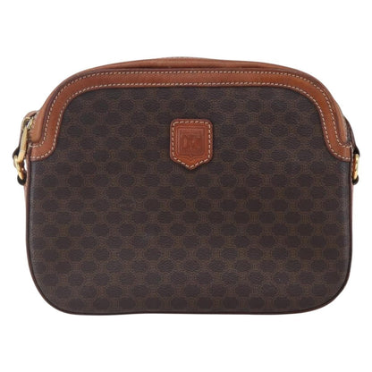 Celine Vintage Macadam Shoulder Bag Canvas and Leather, BROWN, CANVAS, Shoulder bag