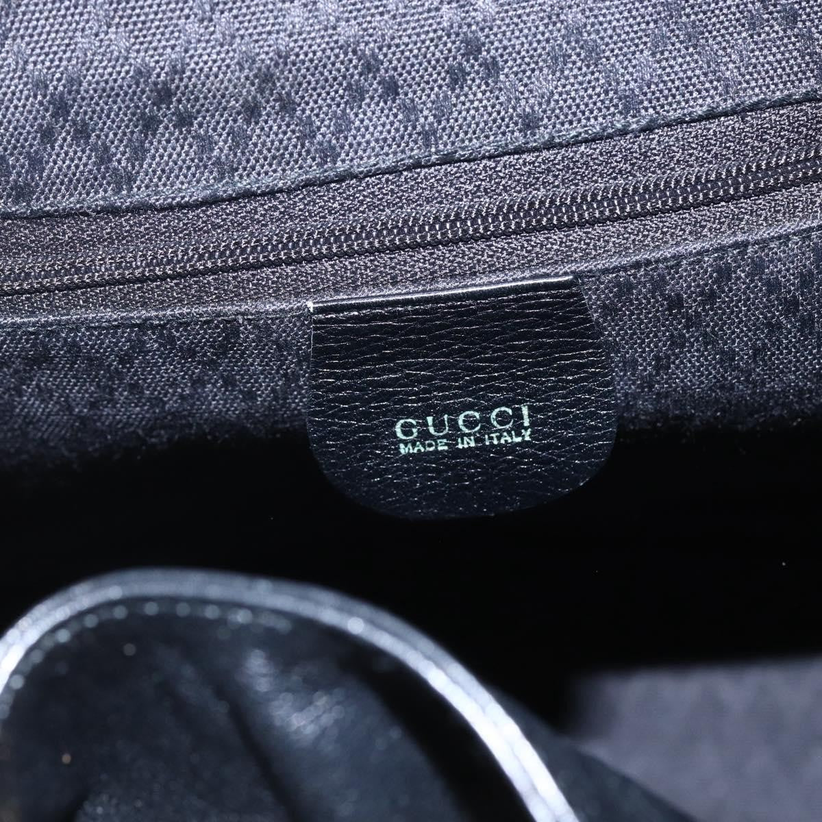 Gucci Vintage Bamboo Backpack Leather, BLACK, LEATHER, Backpack