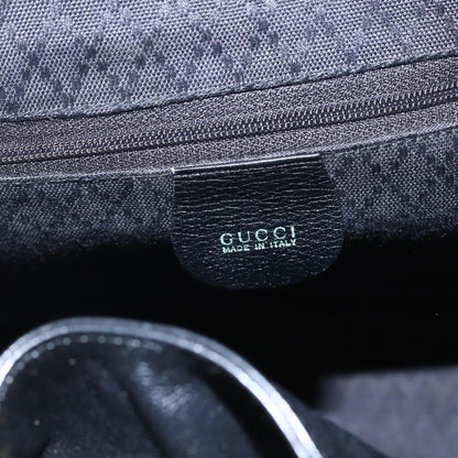 Gucci Vintage Bamboo Backpack Leather, BLACK, LEATHER, Backpack