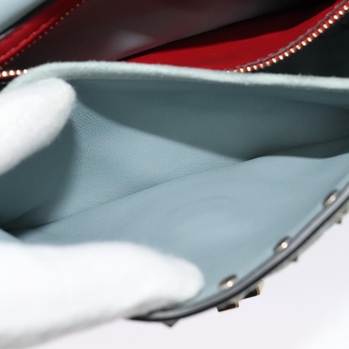 Valentino Garavani Rockstud Spike Flap Bag Quilted Suede, BLUE, SUEDE, Shoulder bag