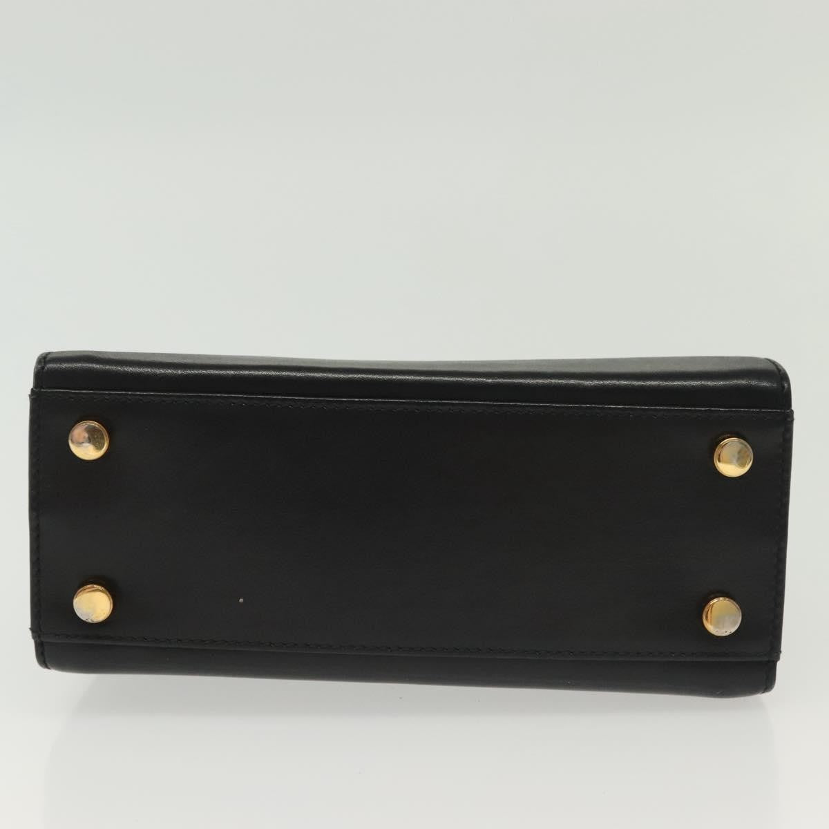 Salvatore Ferragamo Vintage Gancini Convertible Top Handle Bag Leather, BLACK, LEATHER, Handbag