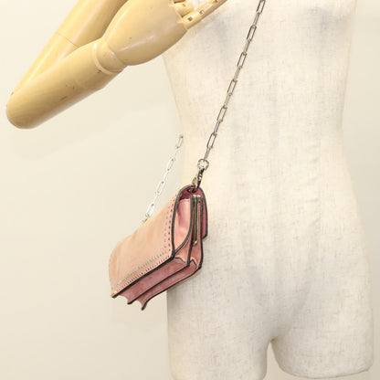 Valentino Garavani Turnlock Chain Shoulder Bag Suede, PINK, SUEDE, Shoulder bag