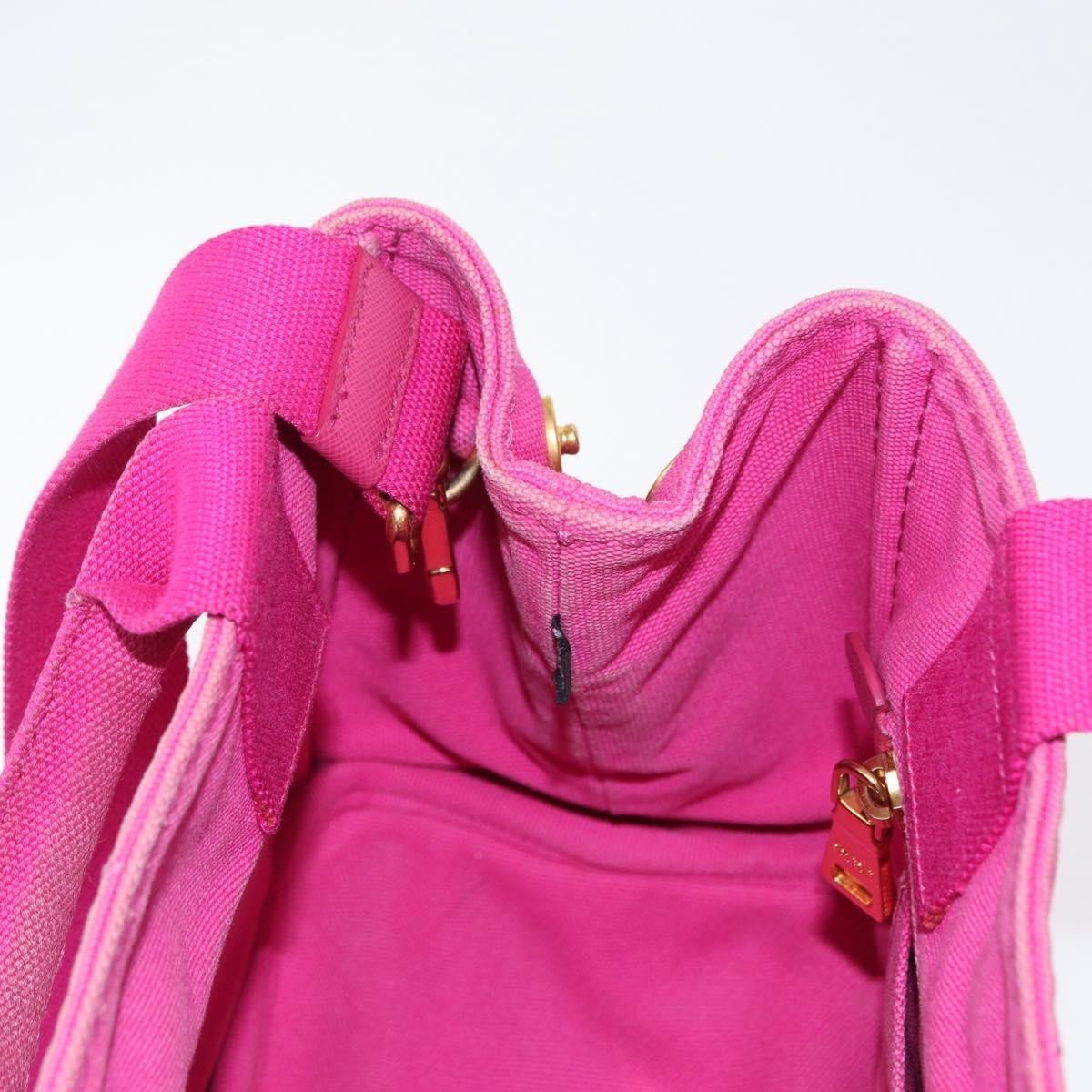 Prada Canapa Open Tote Canvas, PINK, CANVAS, Shoulder bag