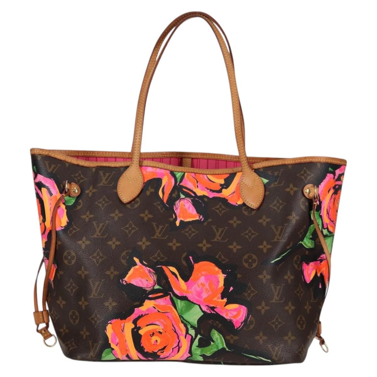 Louis Vuitton Neverfull Tote Limited Edition Monogram Roses, BROWN, CANVAS, Tote bag