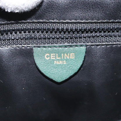 Celine Vintage Triomphe Flap Bag Leather, GREEN, LEATHER, Shoulder bag