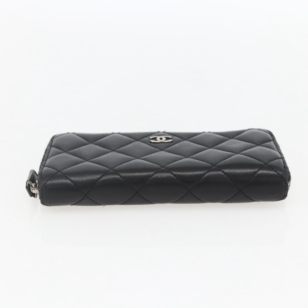 Chanel Zip Around Organizer Wallet Quilted Lambskin, BLACK, LEATHER, Wallets