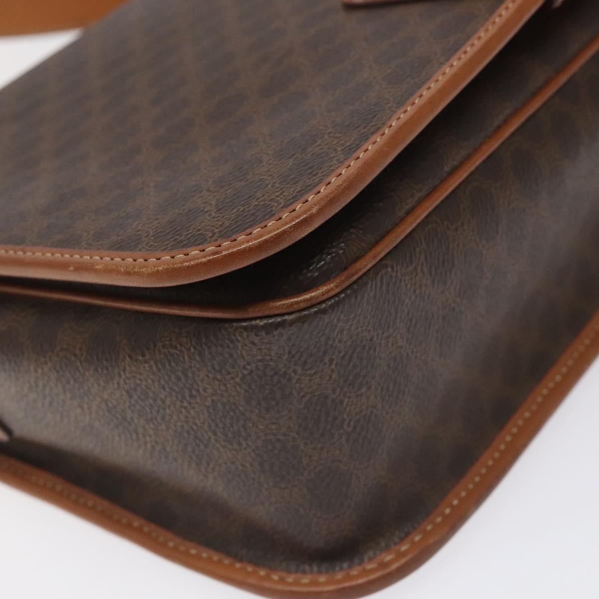 Celine Macadam Shoulder Bag PVC Leather, BROWN, CANVAS, Shoulder bag