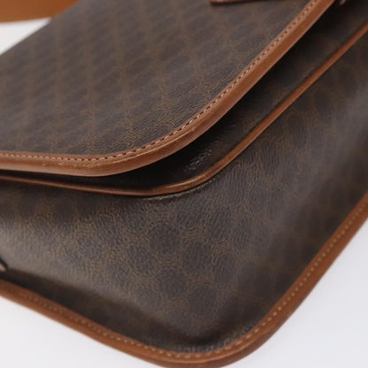 Celine Macadam Shoulder Bag PVC Leather, BROWN, CANVAS, Shoulder bag