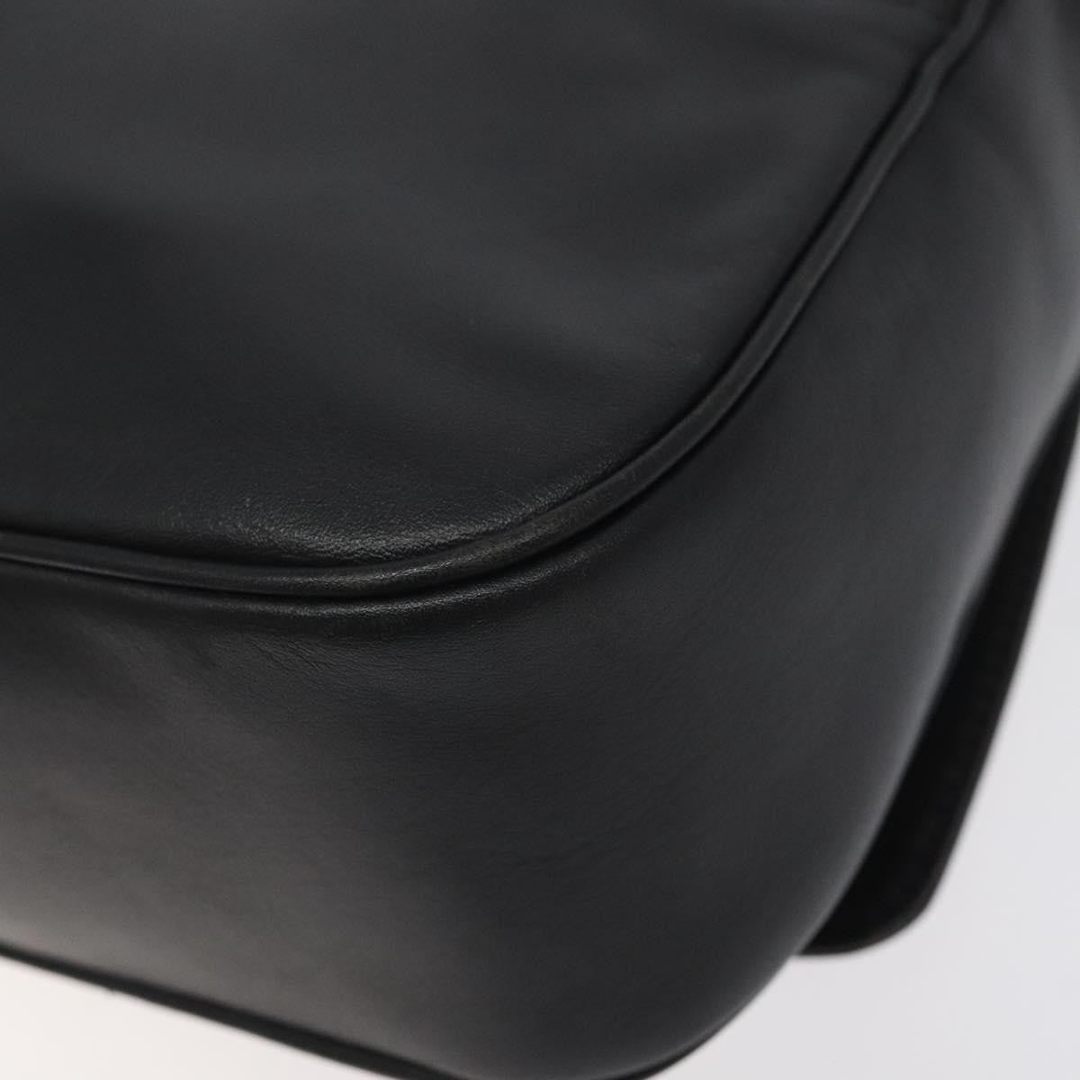 Celine Vintage Circle Logo Crossbody Bag Leather, BLACK, LEATHER, Shoulder bag