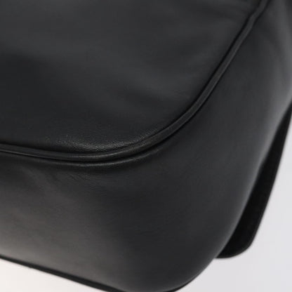 Celine Vintage Circle Logo Crossbody Bag Leather, BLACK, LEATHER, Shoulder bag