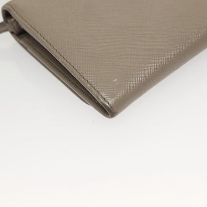 Prada Wallet on Strap Saffiano Leather, BEIGE, LEATHER, Shoulder bag