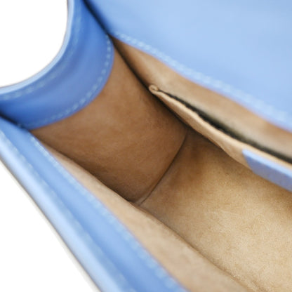 Gucci Sylvie Shoulder Bag Leather, BLUE, LEATHER, Shoulder bag