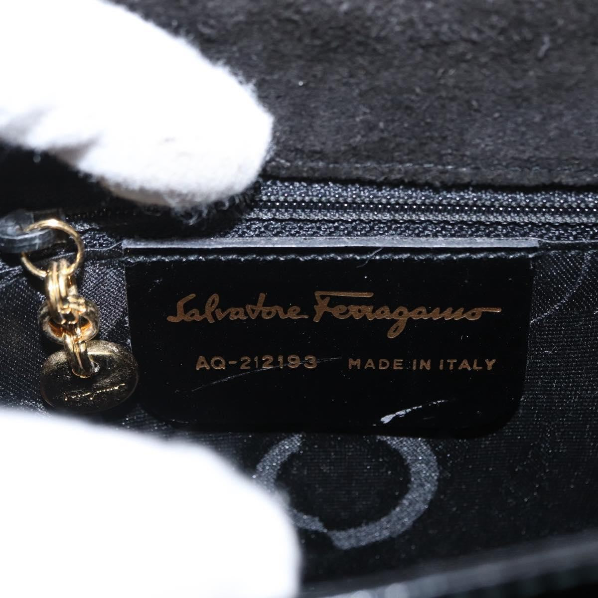 Salvatore Ferragamo Gancini handbag Patent leather, BLACK, PATENT_LEATHER, Handbag