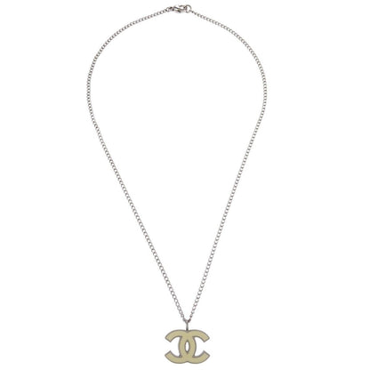 Chanel CC Pendant Necklace Metal, SILVER, SILVER_PLATED, Necklace