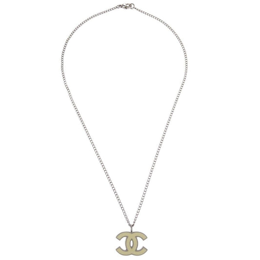 Chanel CC Pendant Necklace Metal, SILVER, SILVER_PLATED, Necklace