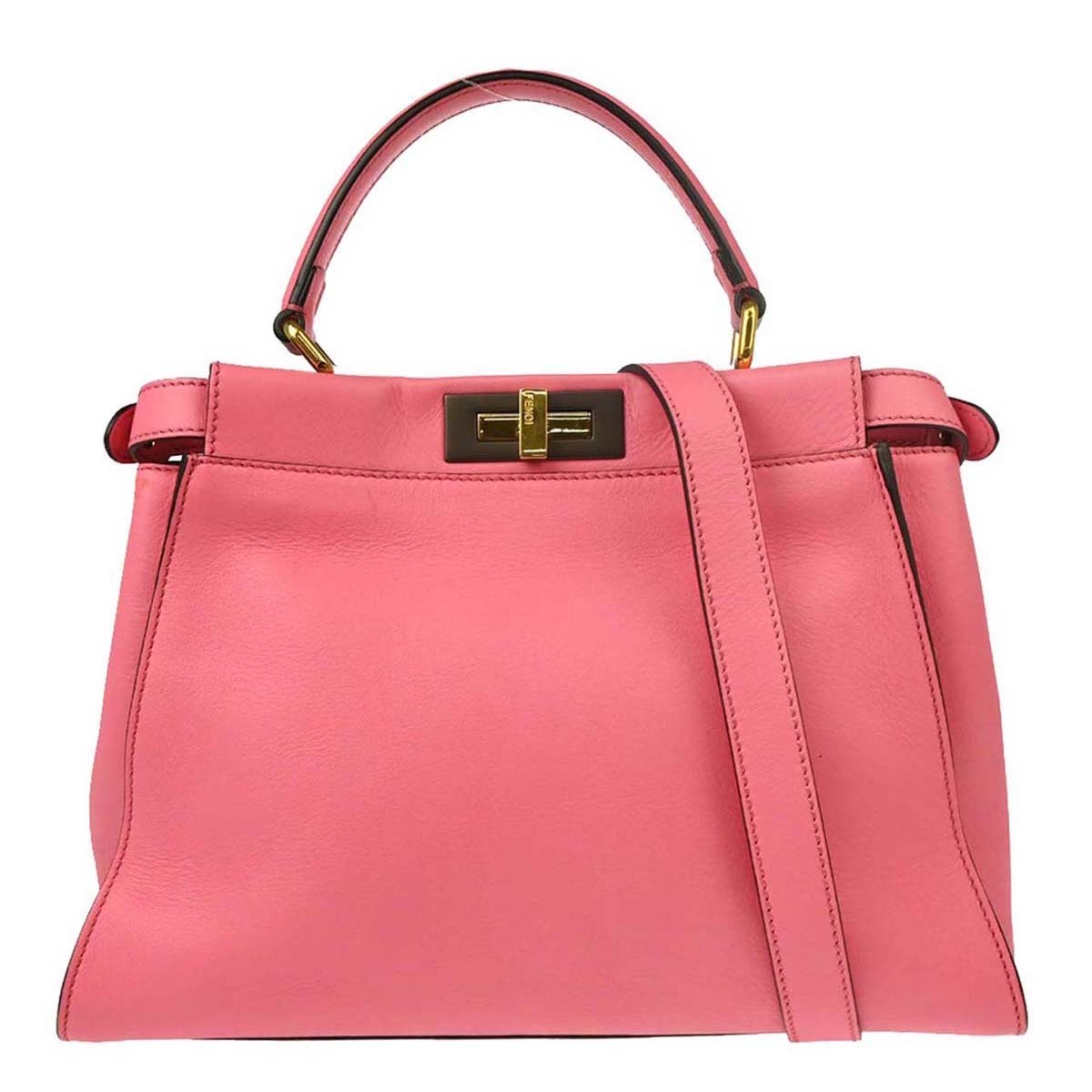 Fendi Peekaboo Essential Bag Leather, PINK, LEATHER, Handbag