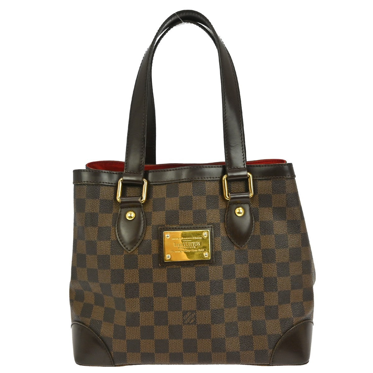 Louis Vuitton Hampstead Handbag Damier, BROWN, CANVAS, Tote bag