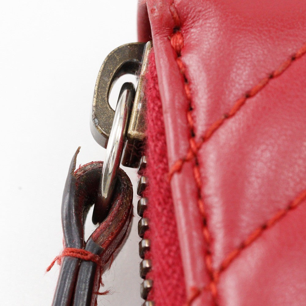 Gucci GG Marmont Zip Around Wallet Matelasse Leather, RED, LEATHER, Wallets