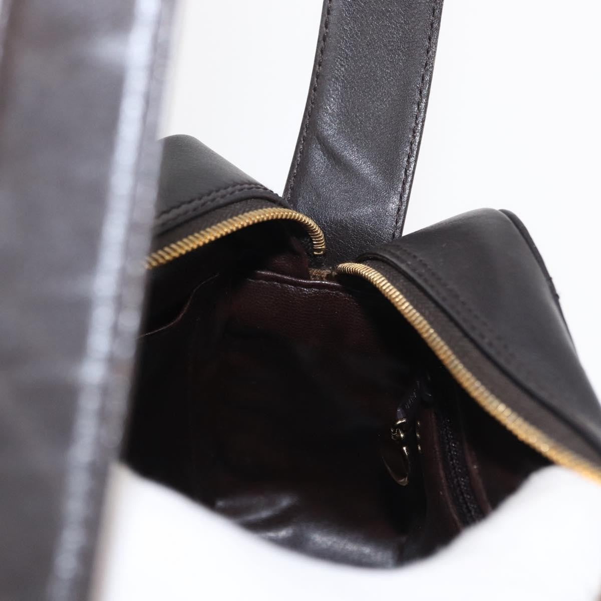 Chanel Vintage Front Pocket Camera Shoulder Bag Leather, BROWN, LEATHER, Shoulder bag