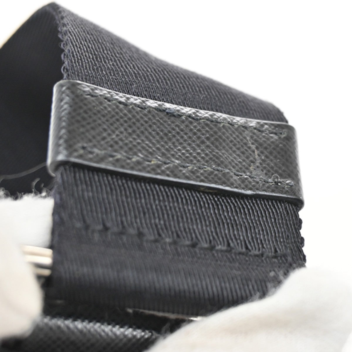 Prada Zip Top Messenger Bag Tessuto, BLACK, SYNTHETIC, Handbag