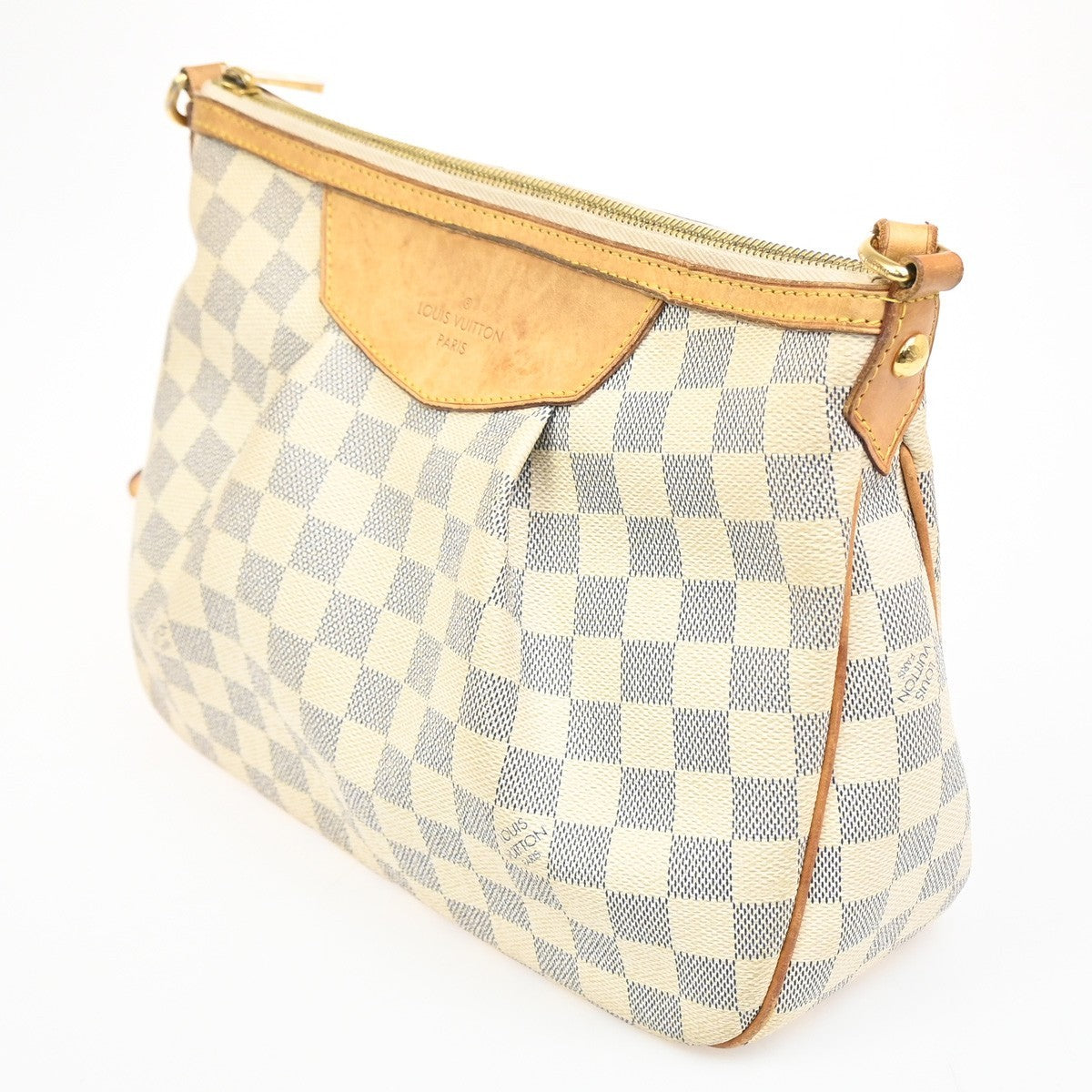 Louis Vuitton Siracusa Handbag Damier, WHITE, CANVAS, Shoulder bag