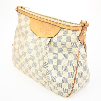 Louis Vuitton Siracusa Handbag Damier, WHITE, CANVAS, Shoulder bag