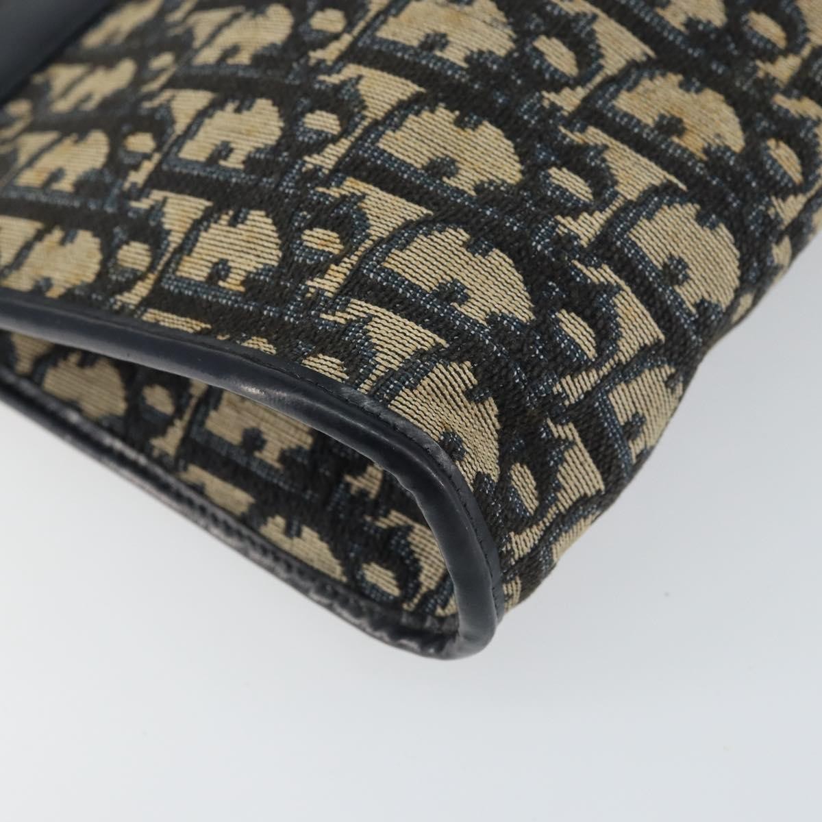 Christian Dior Vintage Trotter Shoulder Bag Canvas, NAVY, CANVAS, Shoulder bag