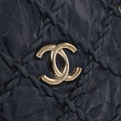 Chanel Ultra Stitch Chain Tote Quilted Calfskin, NAVY, LEATHER, Tote bag