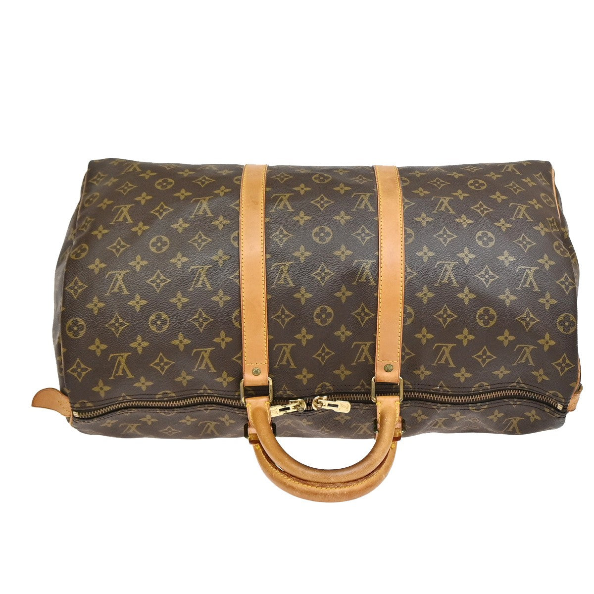 Louis Vuitton Keepall Bag Monogram Canvas, BROWN, CANVAS, Travel bag