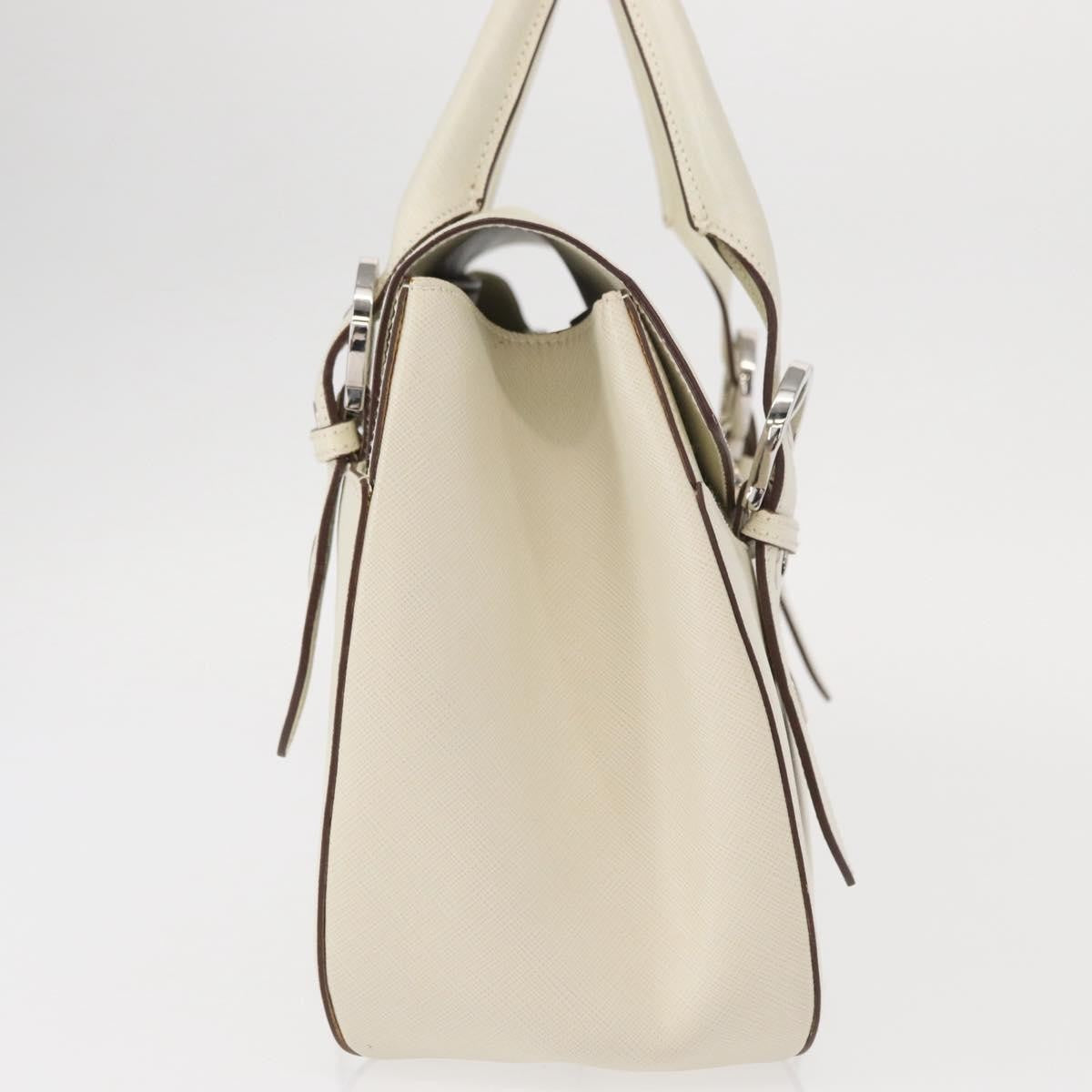Salvatore Ferragamo Gancini Shoulder Bag Leather, WHITE, LEATHER, Shoulder bag